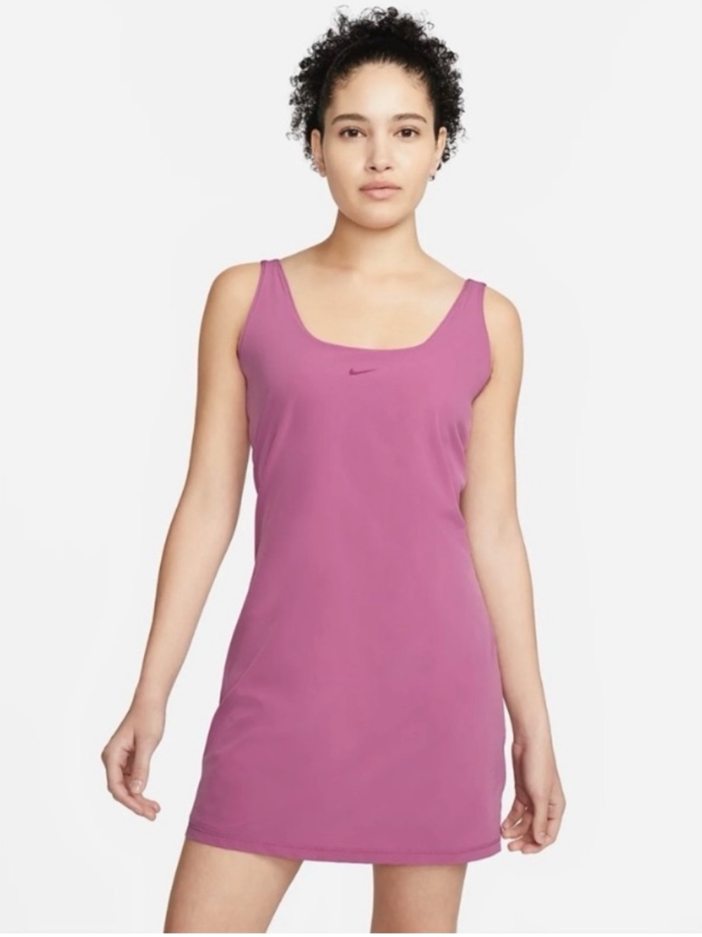 Nike Bliss Luxe Training Dress Built-In Shorts Bra Bodysuit Sz XL Mauve Purple